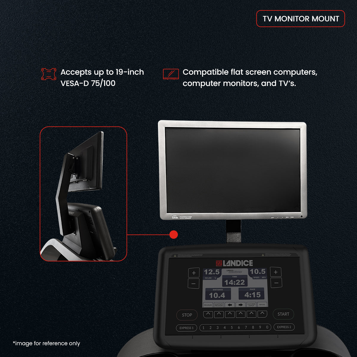 TV or Monitor Mount for Treadmills